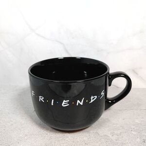 (4/$20) Warner Bros Large Black Mug with FRIENDS Logo